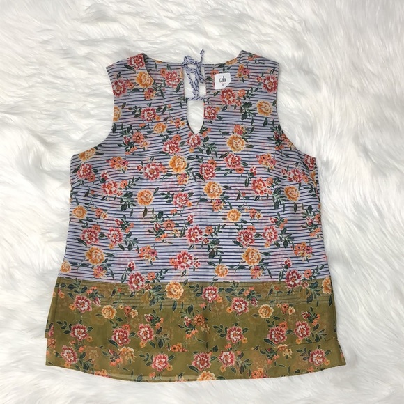 CAbi floral Penelope sleeveless tank #5354 Med - Picture 3 of 8